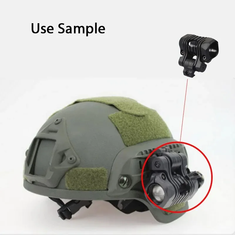 Helmet Flashlight Mount Clamp,Five Level Adjustable Rotation,Fit Tactical Heimet Flashlight Mounting,Outdoor Hunting Accessories