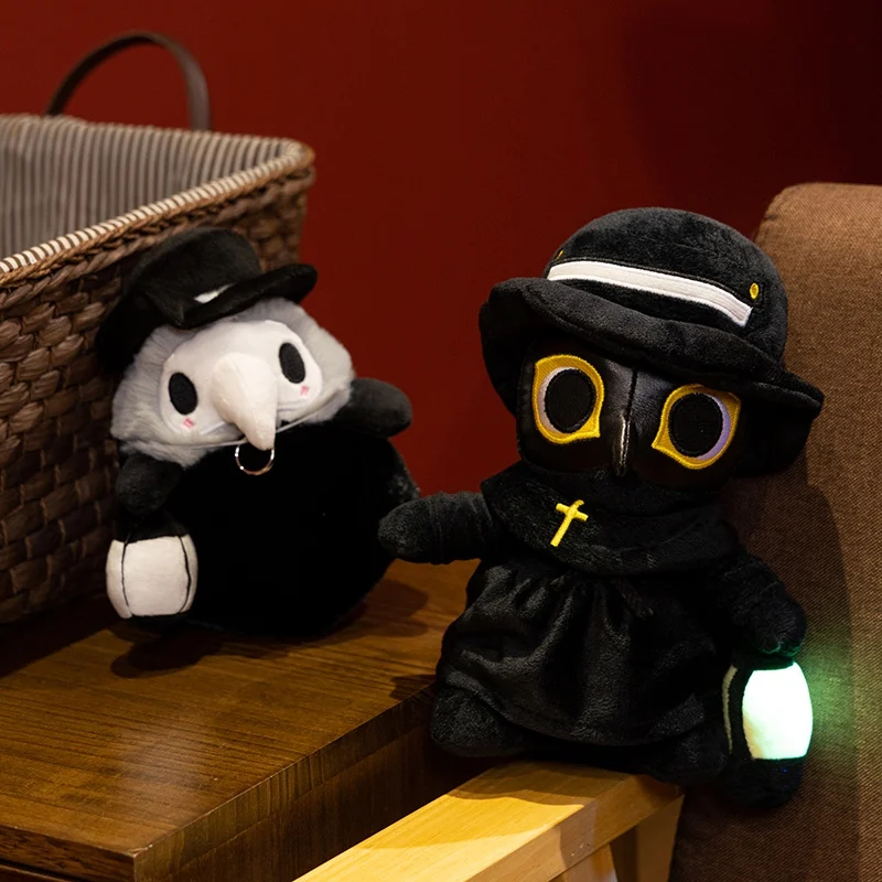 ตุ๊กตาหมออีกาฮาโลวีน ของตกแต่งเทศกาล ตุ๊กตาเรืองแสง หมอนอิงนุ่ม ของขวัญสำหรับเด็ก