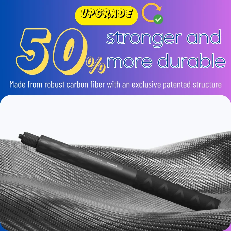 Insta360 X4 Action Invisible Selfie Stick Carbon Fiber 100cm Extension Pole Wand For GO 3 X3 ONE X2 RS Original Sports Accessory