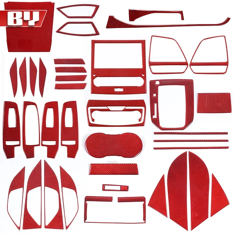 

For Subaru Forester 2024 2025 Red Carbon Fiber Interior Kit Dashboard Center Console Gear Shift Panel Cover Trim Sticker