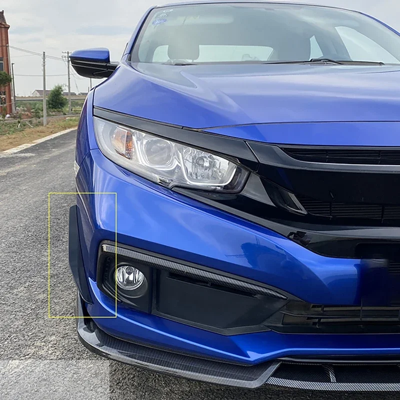 For Honda Civic FK8 Si Type-R 2019-2021 Front Bumper Lip Splitter Fin Air Knife Auto Body Kit Car Spoiler Trim Car Accessories