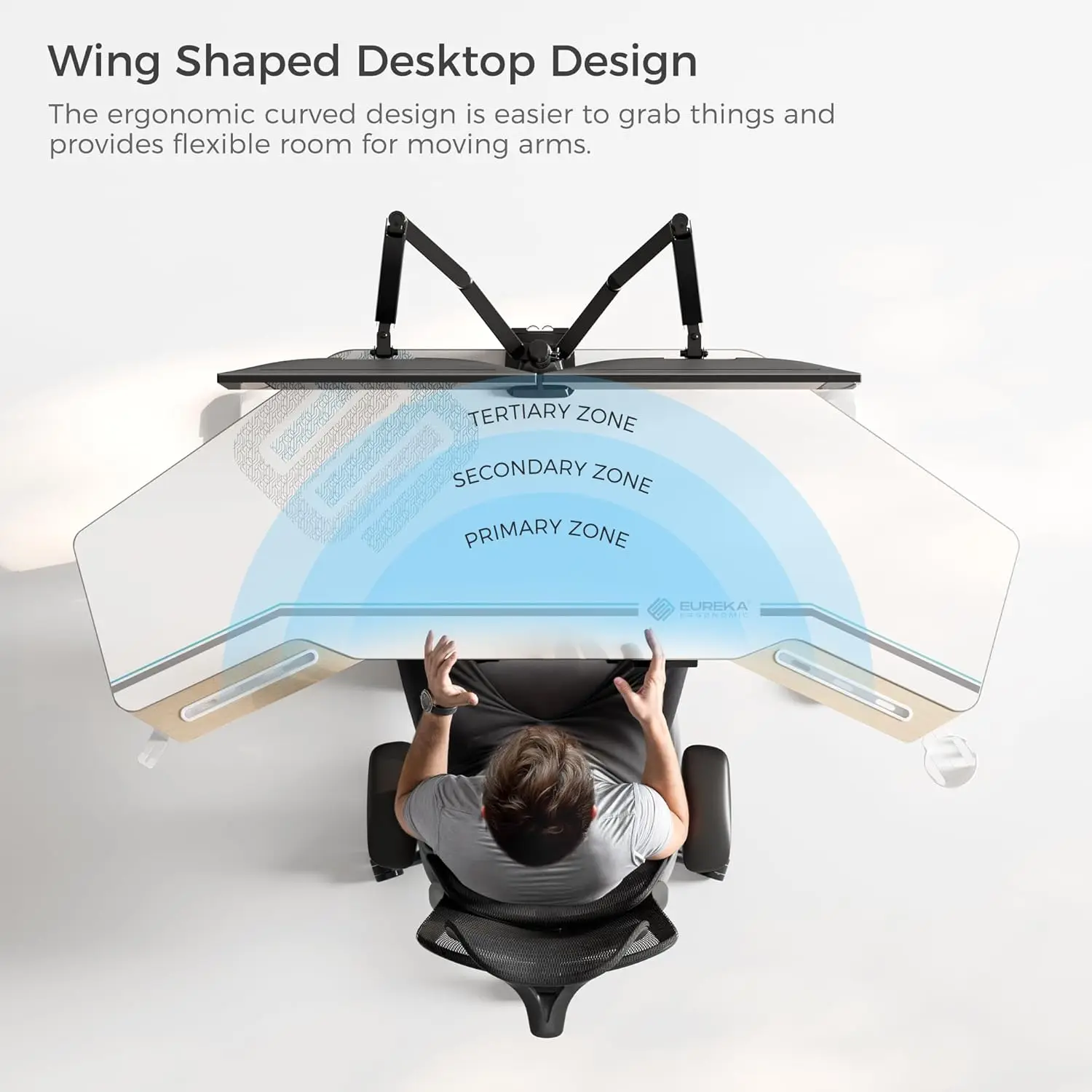 Standing Desk,  Electric Adjustable Height Desk,Wing Shaped Computer Desk Large Music Studio Table,Dual Motor&Slot, Maple 72"