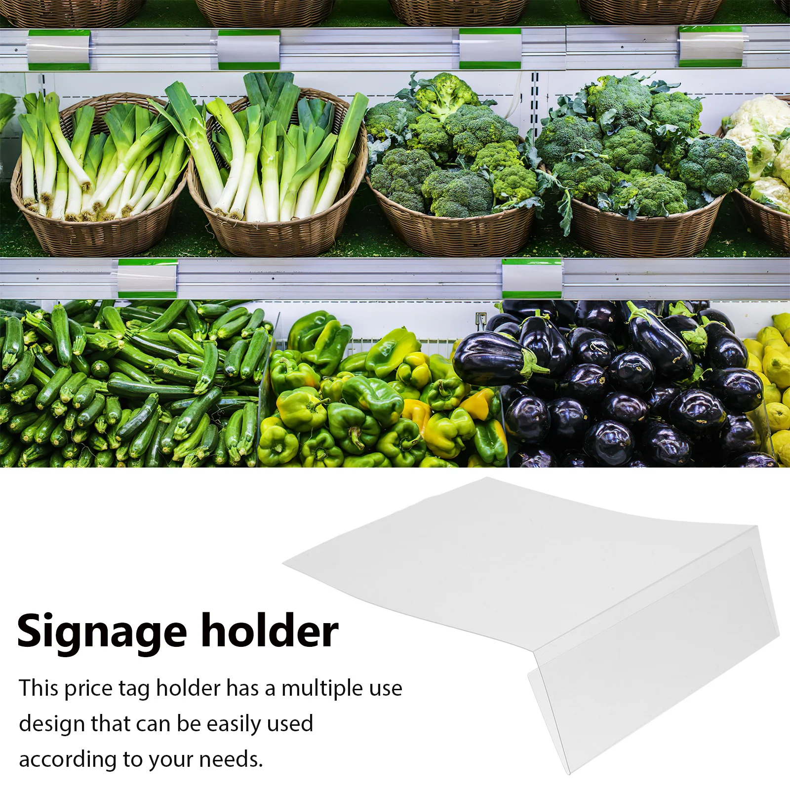 12 Buah Tempat Label Plastik Tempat Label Harga Tempat Label Transparan untuk Label Rak Ritel Supermarket