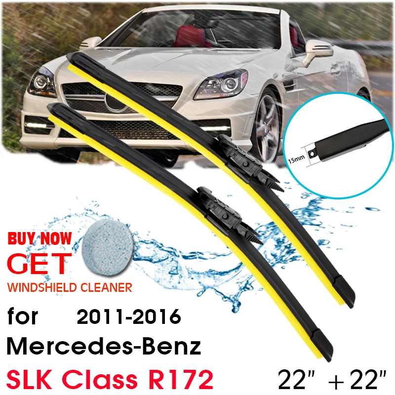 

Car Window Windshield Rubber Silicon Refill Wiper For Mercedes-Benz SLK Class R172 2011-2016 LHD / RHD 22"+22" Car Accessories