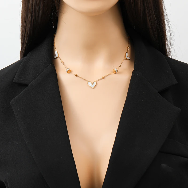 EILIECK Klassische Herz-Liebesketten-Halskette für Damen, Neu, 18K Gold PVD-beschichteter Edelstahl, Modeschmuck für den täglichen Gebrauch – Detail 10