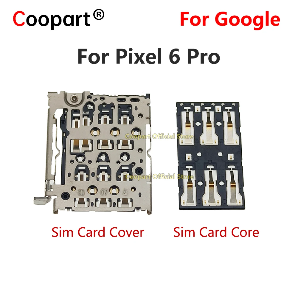 Coopart New SIM card Socket Reader Holder Slot Replacement Parts for google pixel 6 pro