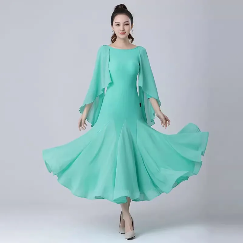 Vestido de baile de salón para mujer, traje moderno de encaje elegante para fiesta, gran Swing, Vals, ropa de escenario para actuación, novedad de 2024