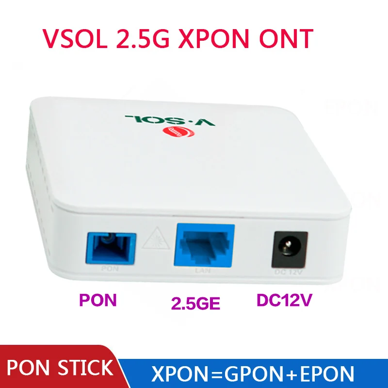 VSOL 2.5Gb XPON ONT V2801Q EPON GPON ONU SC Connector pon module HGU PPPoE IPoE 802.3ah gigabit OLT