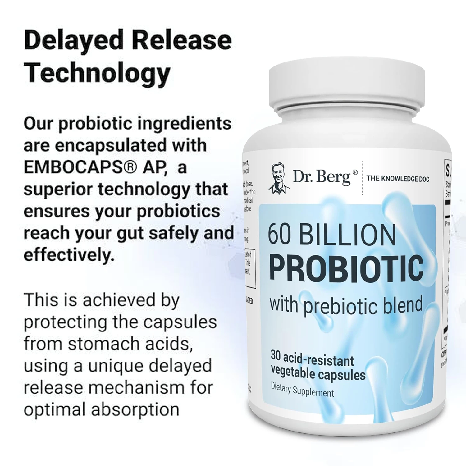 كبسولات مكملات بروبيوتيك 60 مليار من Nutritionals - صحة الجهاز الهضمي، دعم الأمعاء والمناعة، تعزز إنتاج الطاقة