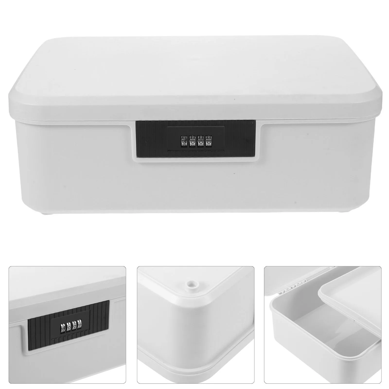 

16L Lockable Storage Box Password Lock Security Organizer for Home Office Travel Documents Jewelry Portable Safe Storage Bin