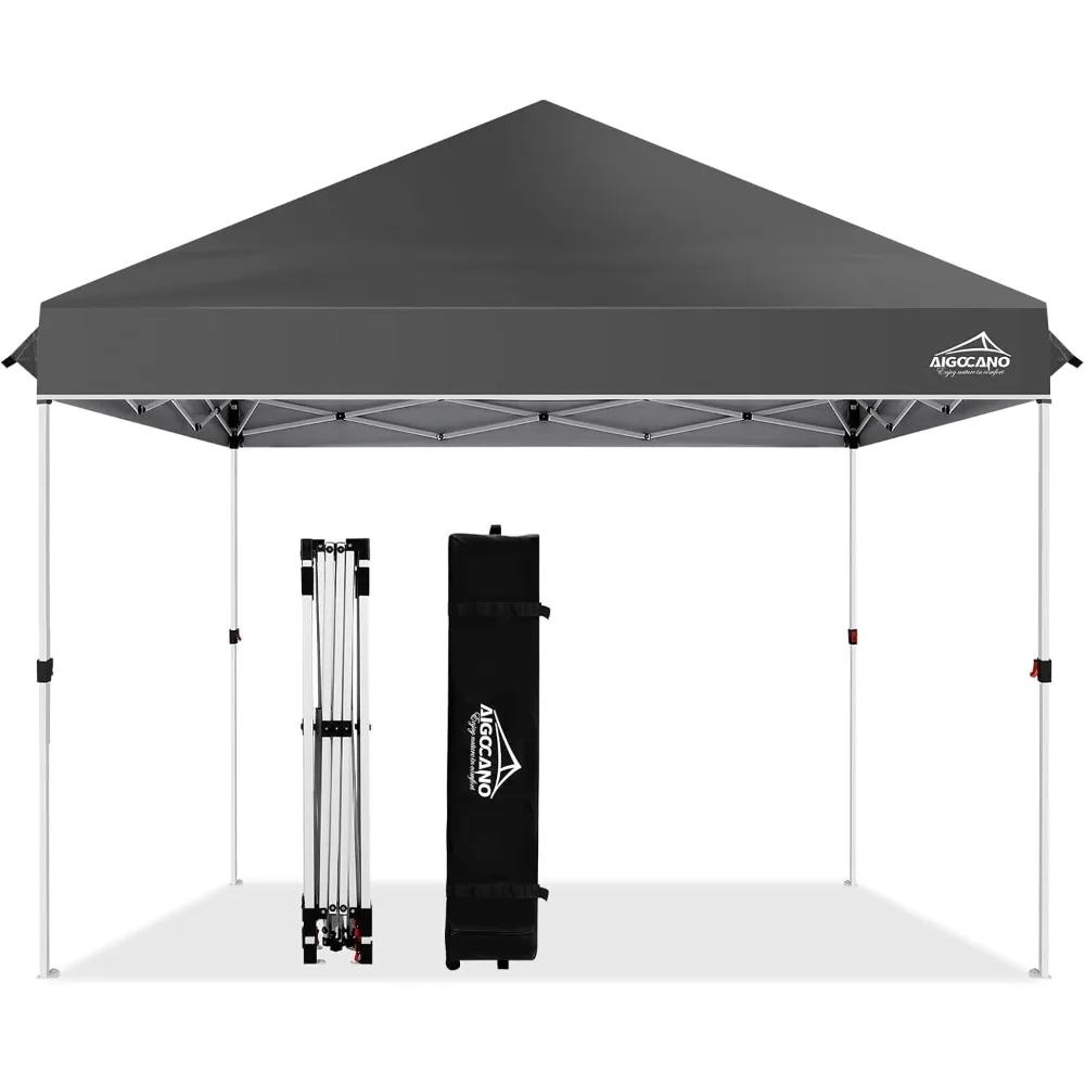 

Grey 10x10 Instant Outdoor Canopy Tent with Wheeled Bag for Party Events