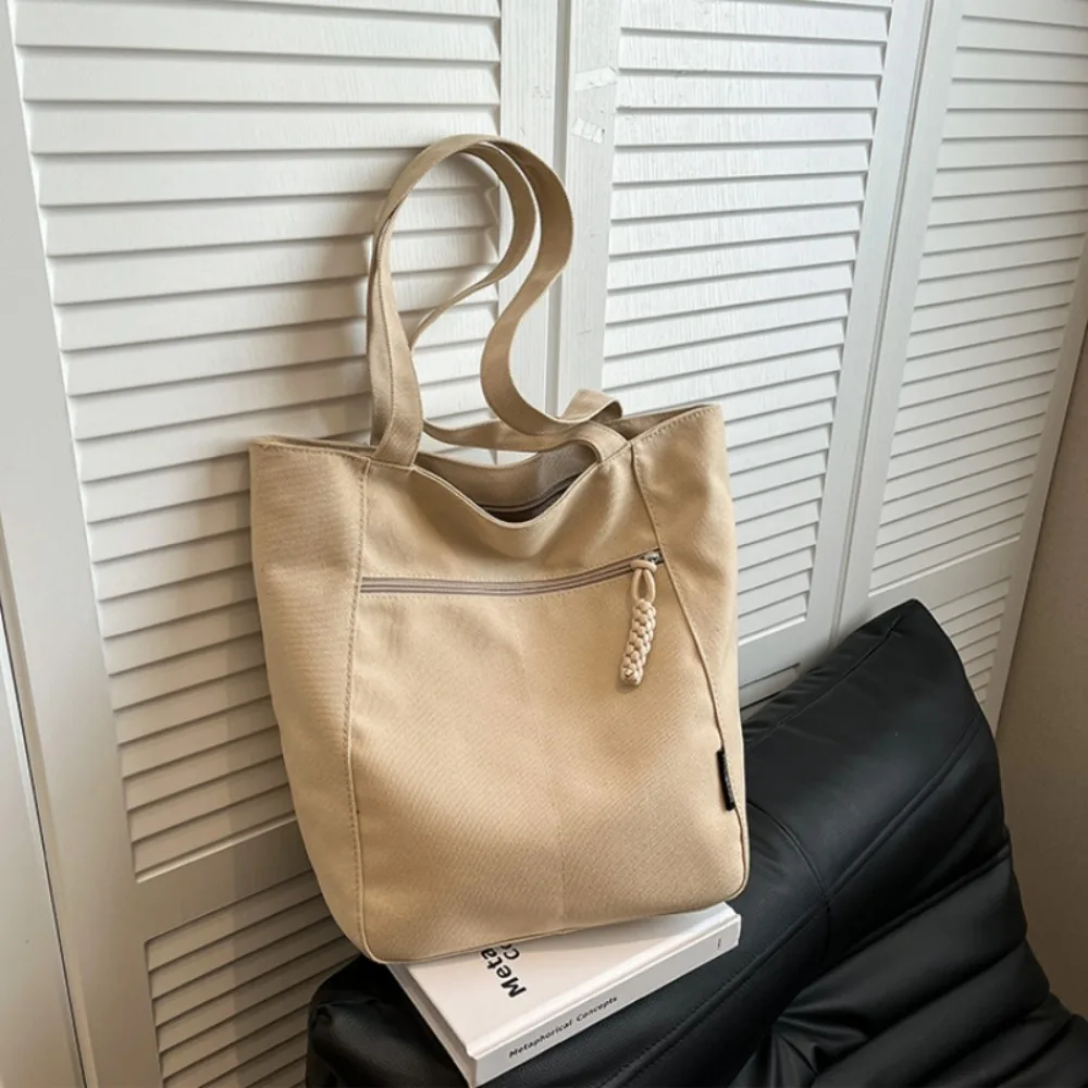 

Холщовая большая сумка на молнии с пшеничными ушками, износостойкая большая вместительная сумка на одно плечо, водонепроницаемая легкая женская сумка для бизнеса