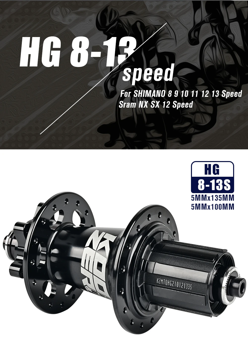 Koozer XM490PRO HG MTB Fahrradnabe 8 9 10 11 12S 28H 32H 36 Löcher CRMO Stahlachse 100 135 QR 142 THRU 6 Schrauben Fahrradteile – Detail 12