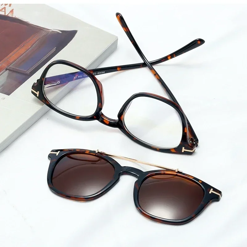 

Классические квадратные солнцезащитные очки Ollymurs для вождения при близорукости, очки по рецепту, антибликовые очки с защитой от синего света, магнитные очки-клипсы для женщин 95308