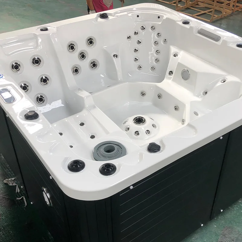 Outdoor Hot Tub, Heated Smart Surfing Massage Spa, Independent Bubble Jacuzzi, 2-4 Person, Intelligent Temperature Control