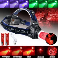 Headlamp Red Light Green Head LED Flashlight Outdoor XPG Headlight Tactical Camping Hunting Fishing Zoomable Fishing Headlamp