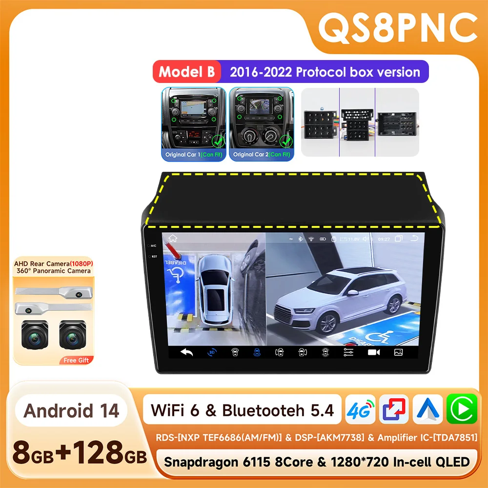 OSSURET 6115 Android autoradio voor Fiat Ducato 3 Citroen Jumper 2 Peugeot Boxer 2 2016-2022 Carplay multimediaspeler GPS