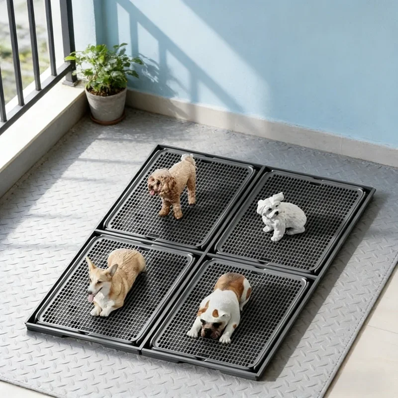 

1 шт. Туалет-лоток для собак с защитой от проливания, плоская пластина, 4228.52 см, с защелкивающимся креплением, для средних и мелких собак, для использования в помещении, товары для уборки за питомцами