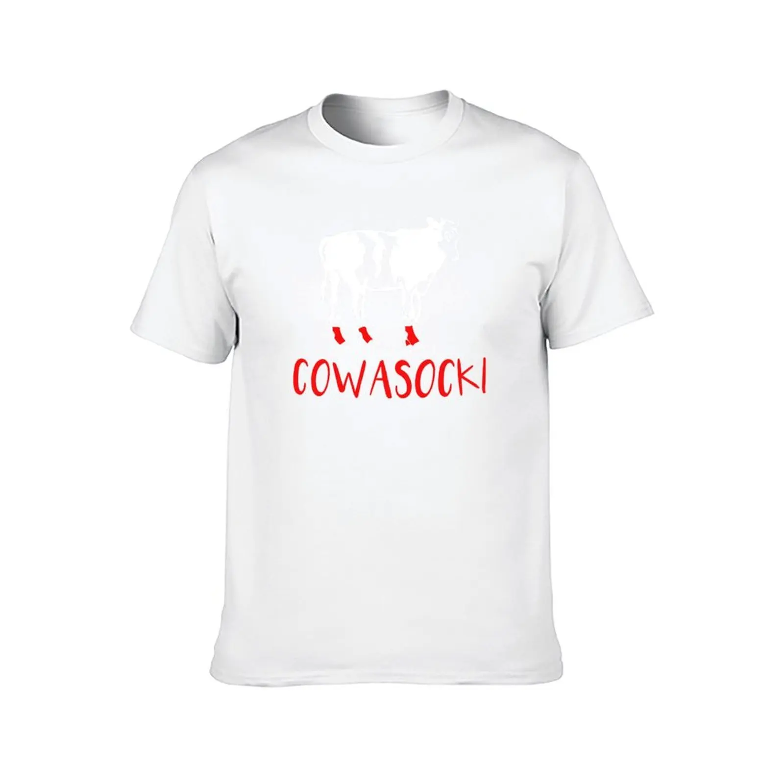 Cowasocki مضحك البقرة طباعة جورب حليب البقر في الجوارب مزرعة الحظيرة الحيوانات تي شيرت تي شيرت للرجل القطن لينة تي شيرت