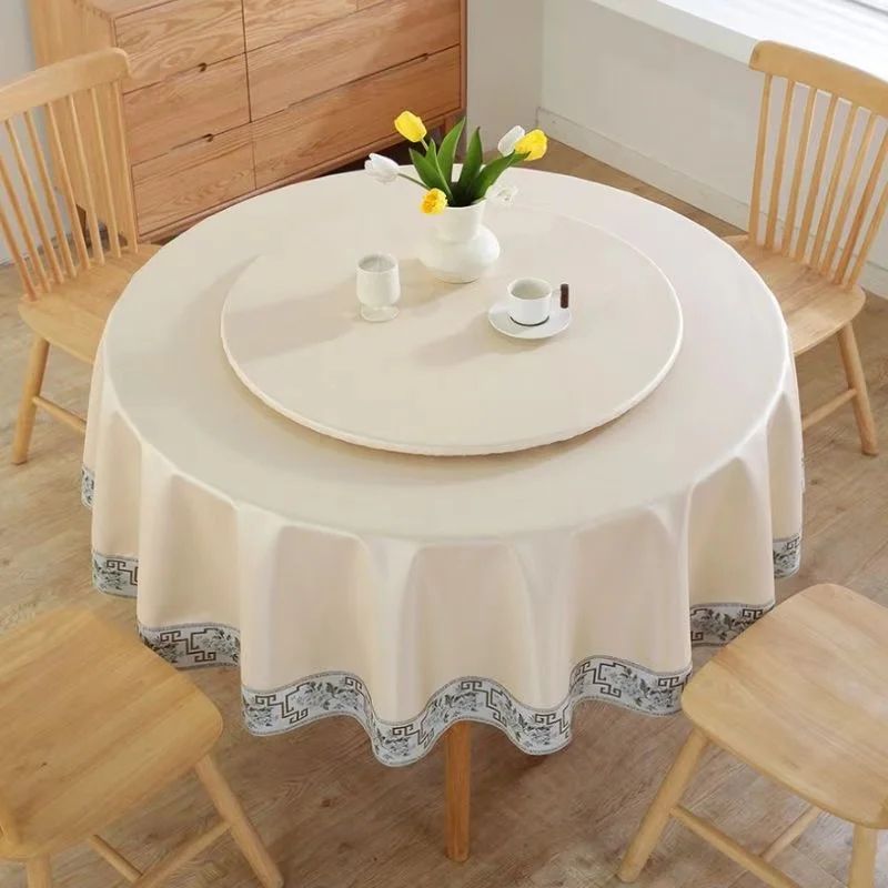 2024 new Chinese style round tablecloth oil-proof, wash-free and scalding-proof cloth for home use