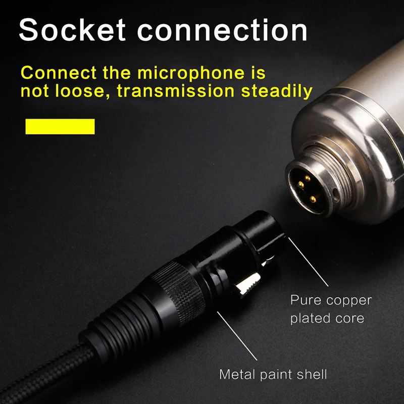 Microphone Cable XLR 3-Pin to Jack 6.5mm Mic Lead Aux Cord TRS 6.35 mm/6.5 mm Male to XLR Female Cord for Amplifier AMP