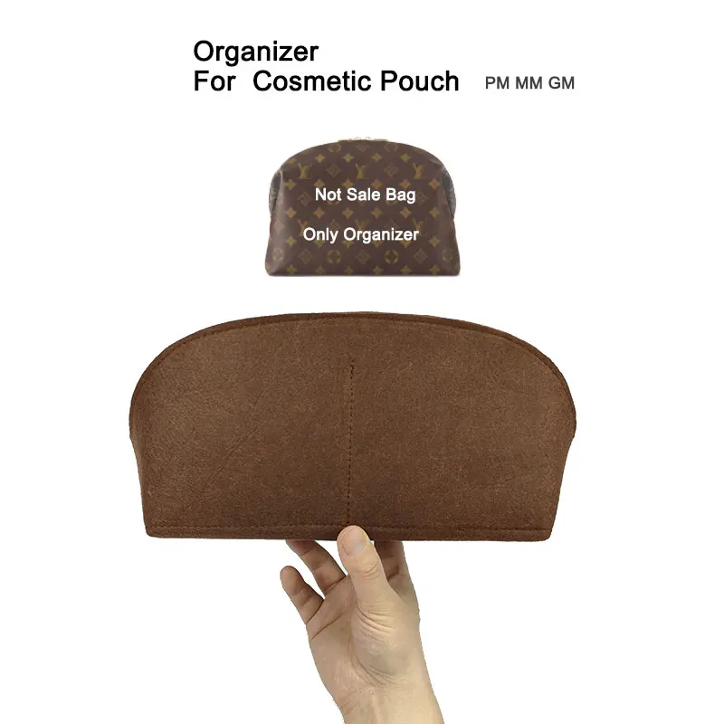 

Purse Bag Organizer Insert for Cosmetic Pouch PM MM GM, Inner Pouch Lining, Shell shape Organizer