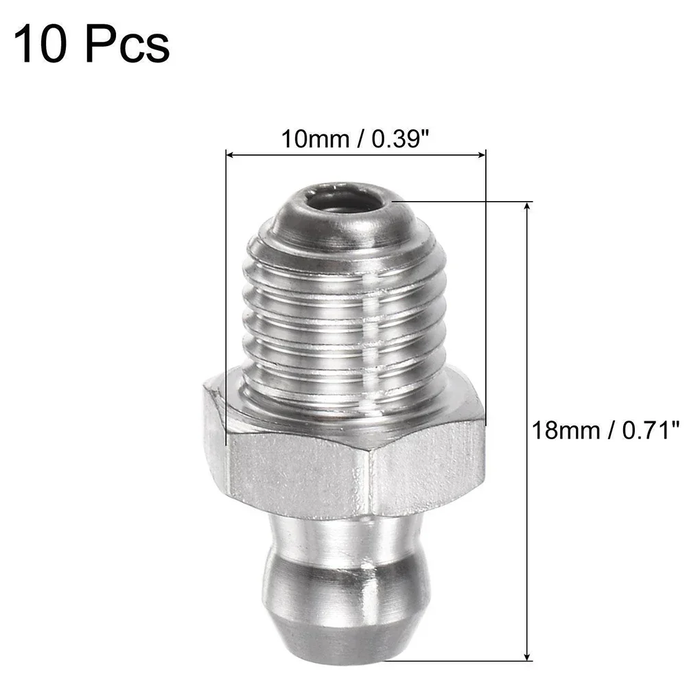 201ステンレス鋼油圧グリースプレス,ワイヤーキット,高さ18mm,乳首加工機用,10個,m8 x 1mm