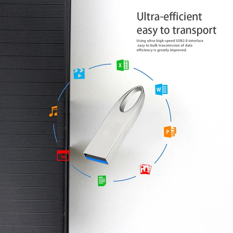Metal USB Flash Drive Pendrive 16GB 32GB 64GB High Speed Memory Stick USB2.0 Disk 128GB waterproof Key Ring metal stick key