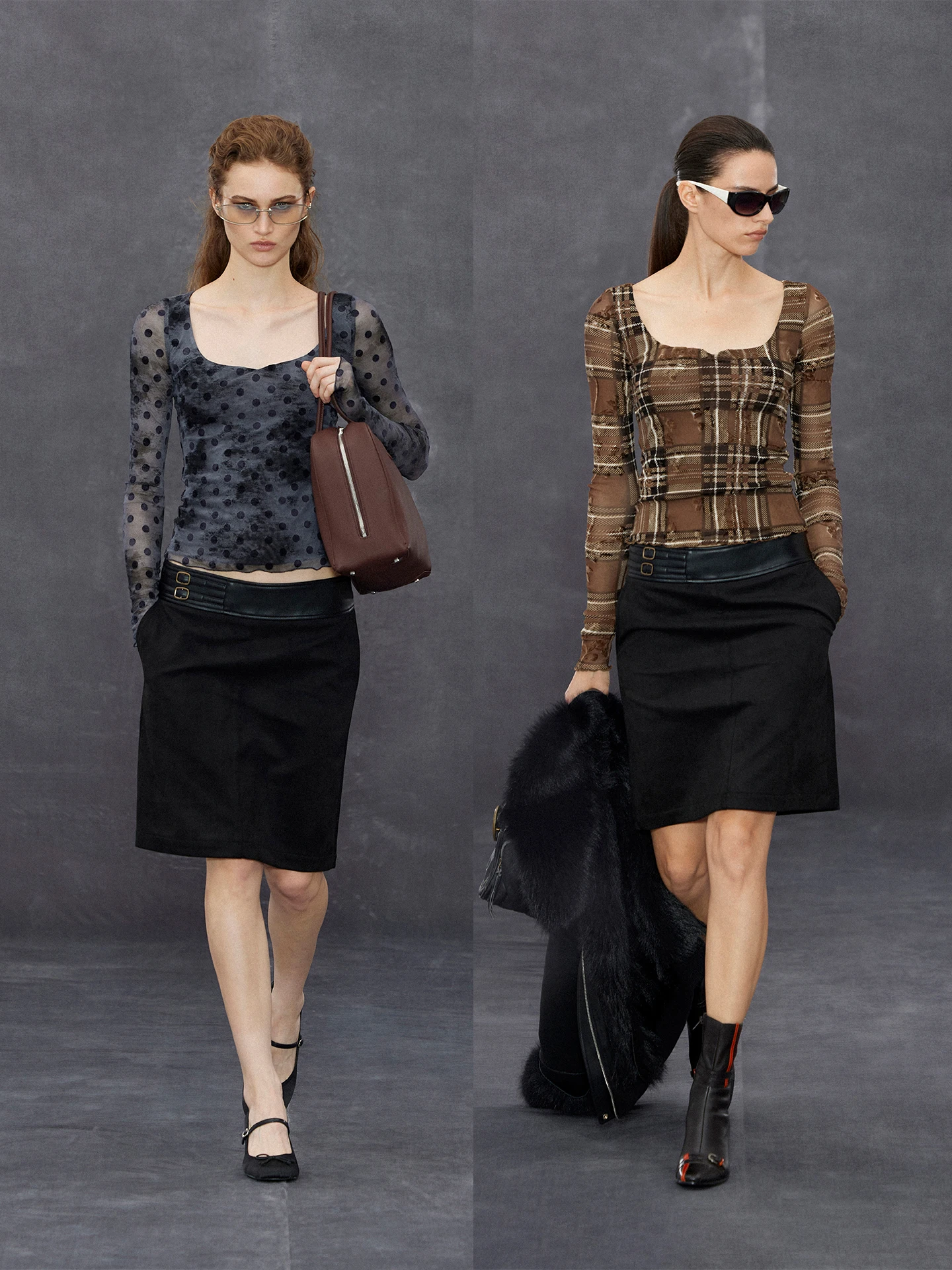 

Женская круглая футболка Randpiee Ne Long Sve Me с кружевным принтом в горошек, клетчатый базовый топ, повседневная облегающая повседневная одежда