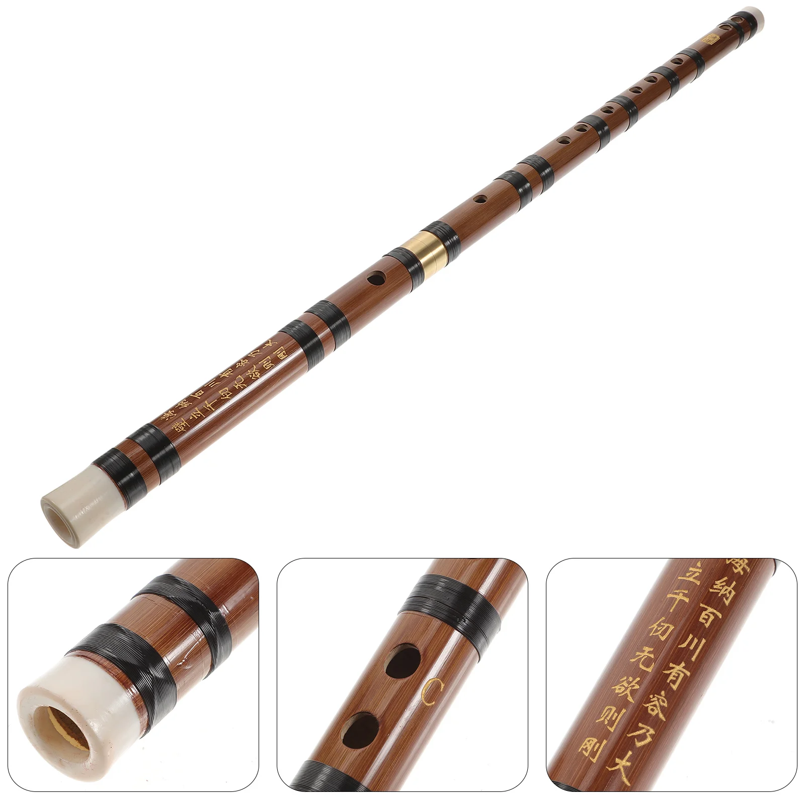 

Large Two-section Flute Student Instruments Traditional Musical Bamboo Classic Flutes