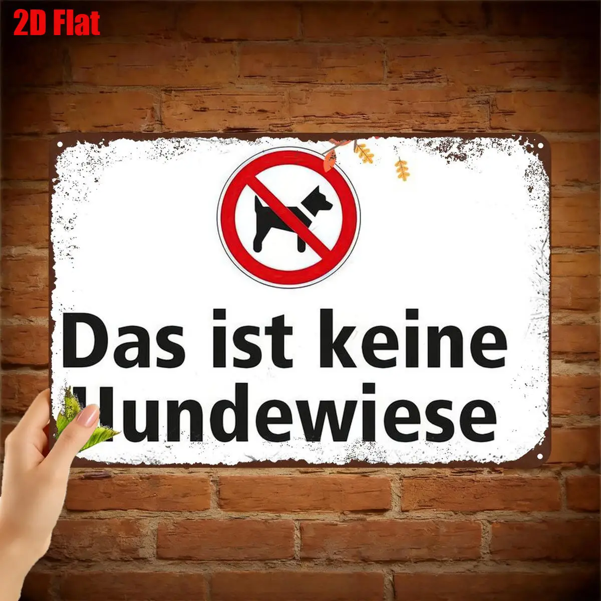 2D Flat 1pc Aluminum Warning Sign, No Dogs Allowed Not A Dog Park Wall Decor 20.32X30.48cm