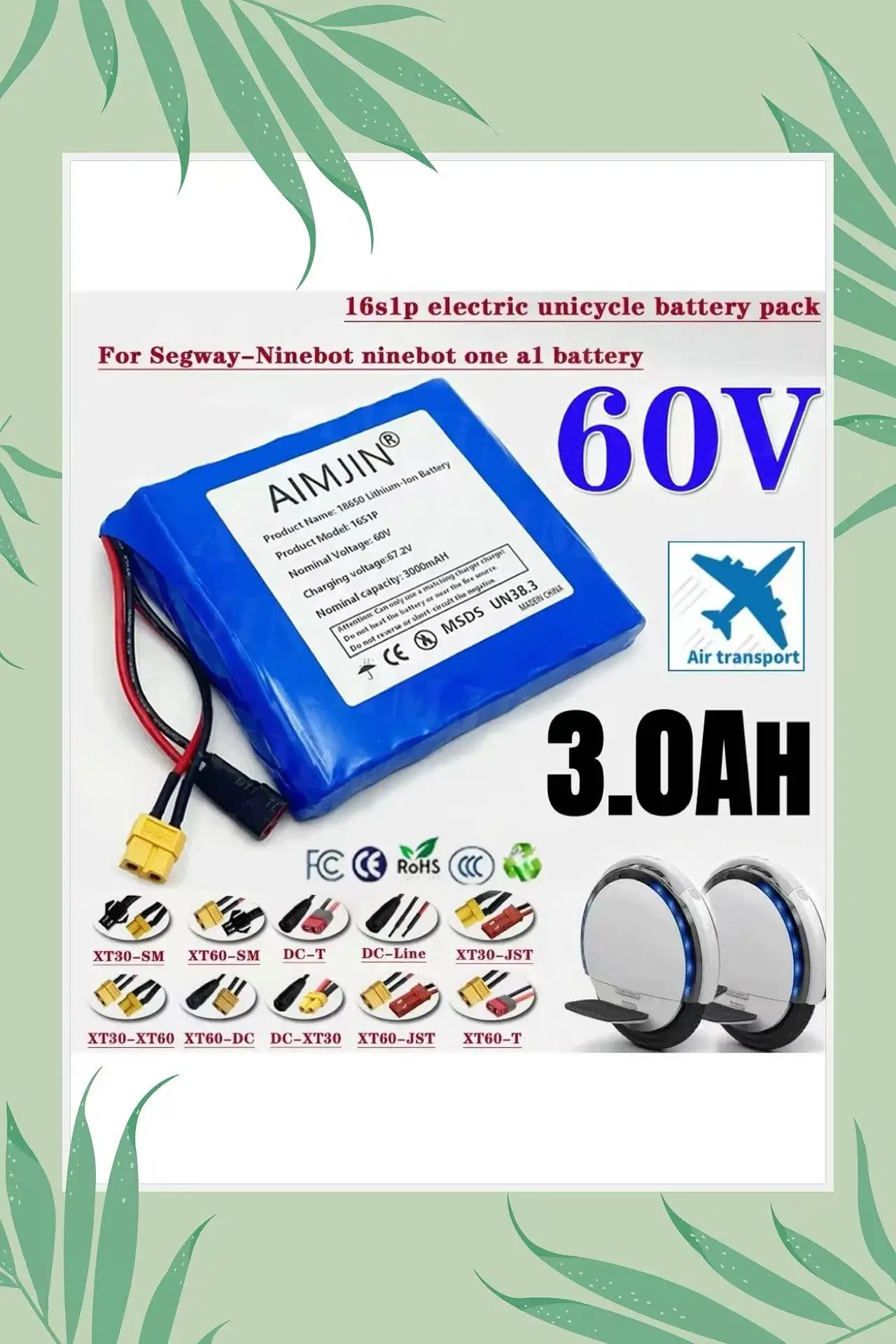 

16S1P 60V 3000mAh Lithium Battery Pack for Electric Balance Car Torsion Car Universal 67.2V 3Ah High Capacity Universal Battery
