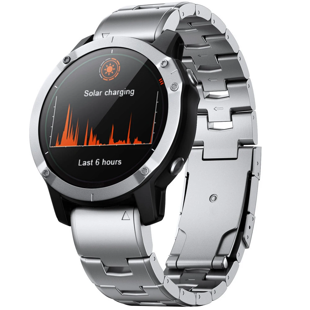 สายรัดข้อมือไทเทเนี่ยม1ชิ้นสำหรับสายรัดข้อมือกำไลข้อมือทดแทนสำหรับ7X 7PRO Garmin/fenix6 6X รุ่น YZ