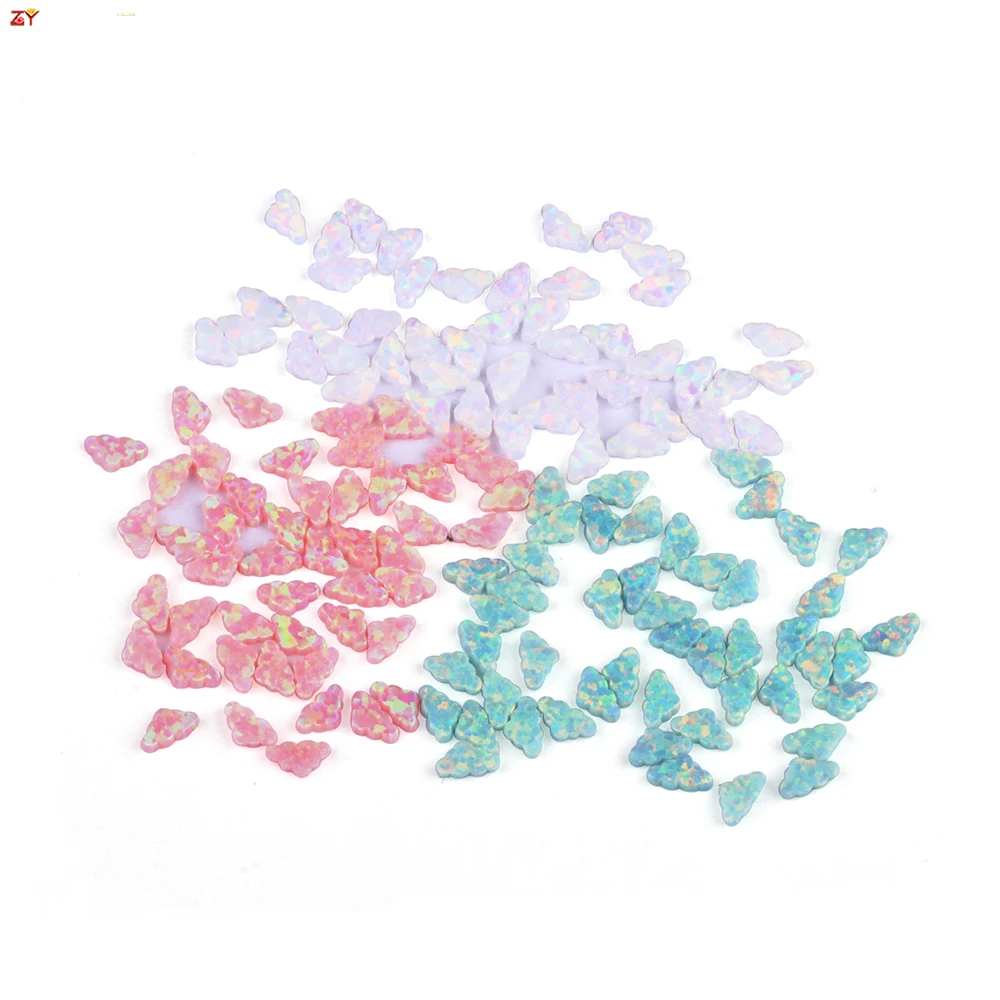 5pcs/Lot Lovely Tooth Gems Cloud 4mm Star Moon Series Design Safe Lead Free Opal Flat Stone For Tooth Stick Decor