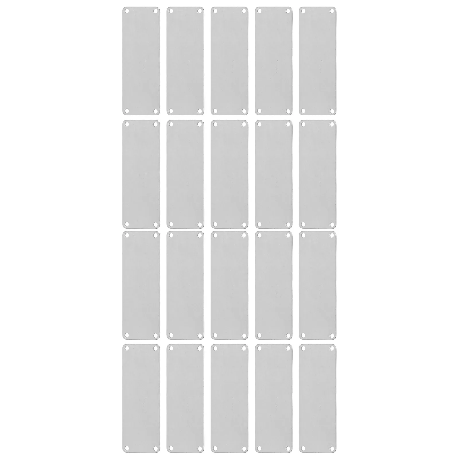 20Pcs Stainless Steel Blank Tags Four Hole Rectangular Engraving Blanks Nameplate Stamping Pendants Metal Tag Charms for DIY view 4