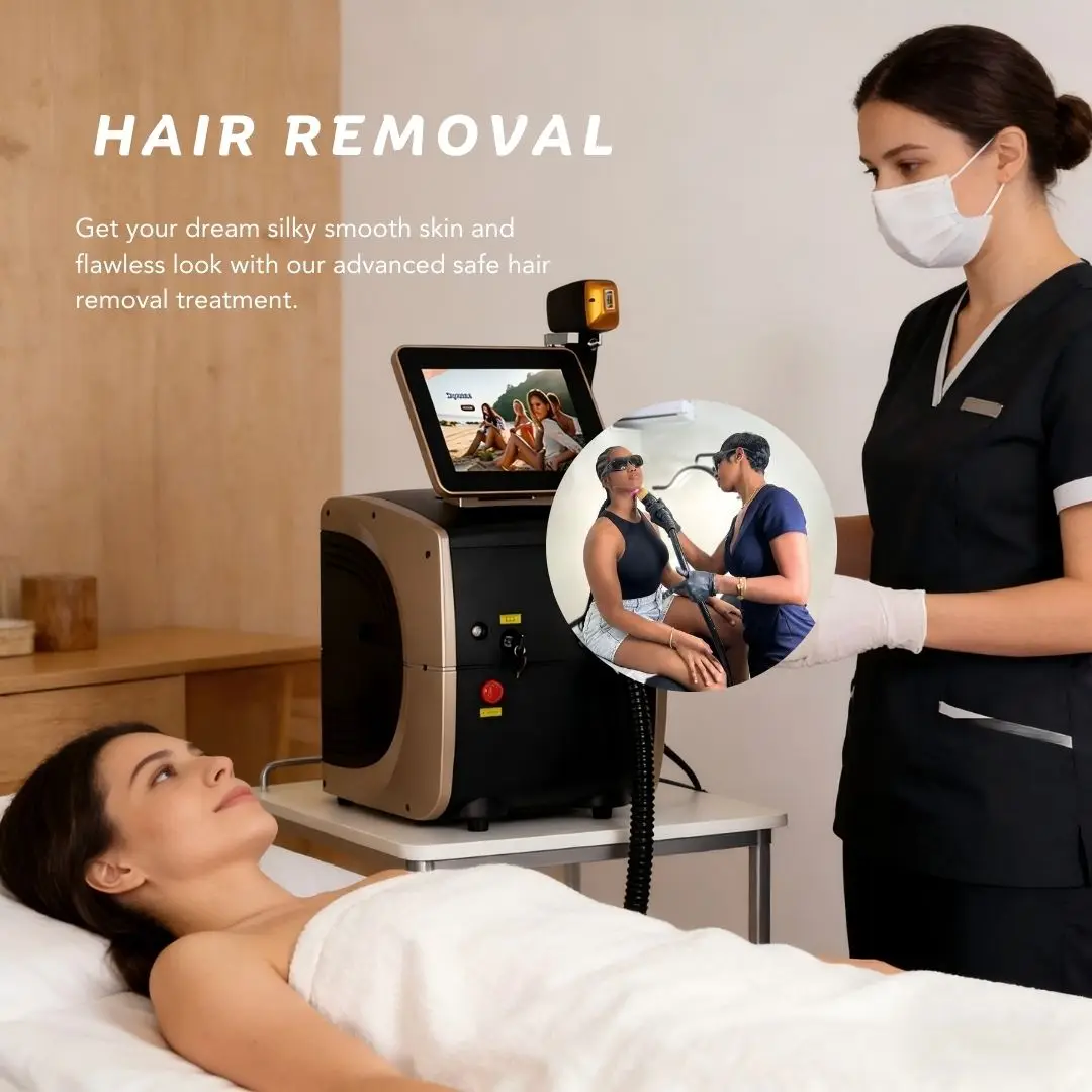 

3 Wavelength 808nm Diode Laser Hair Removal Machine Professional Painless Permanent Epilation Equipment For Beauty Spa