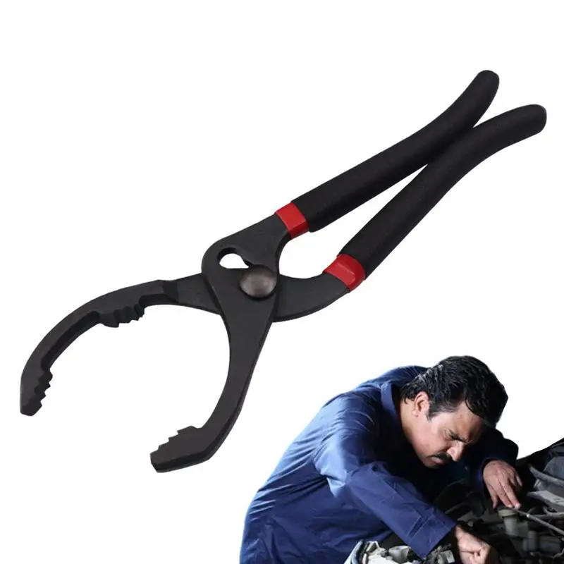 

Oil Filter Pliers Motorcycle Oil Filter Wrench Adjustable Heavy Duty 10in/12in Tough Serrated Jaws Portable Oil Filter Opener