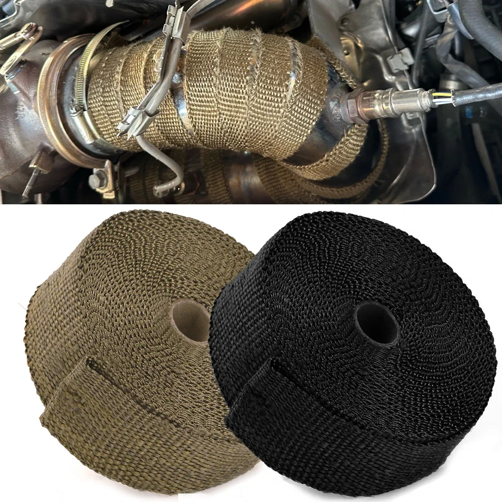 

10m 5cm Exhaust Thermal Exhaust Tape Header Heat Wrap Resistant Downpipe For Motorcycle Car Accessories