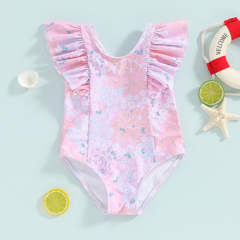 

Toddler Kids Baby Girls Beach Swimsuits Floral Print Bathing Suit Swimwear