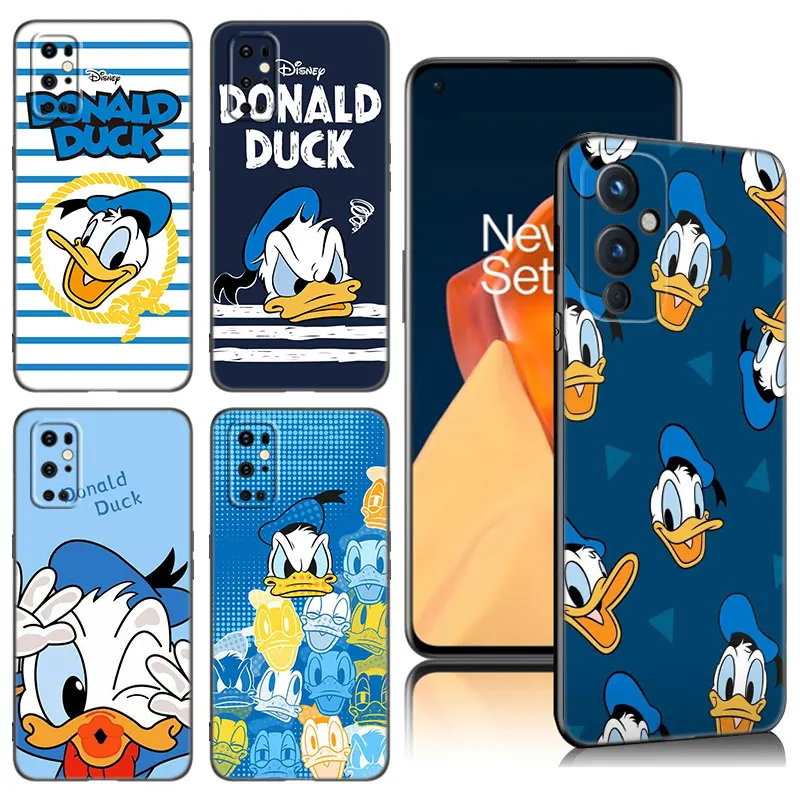 D-donald Duck Black Silicone Phone Case For OnePlus 9R 10R 11R 12R ACE 2 Pro 2V 3V Nord CE 2 3 Lite 4 N10 N20 N30 SE 5G