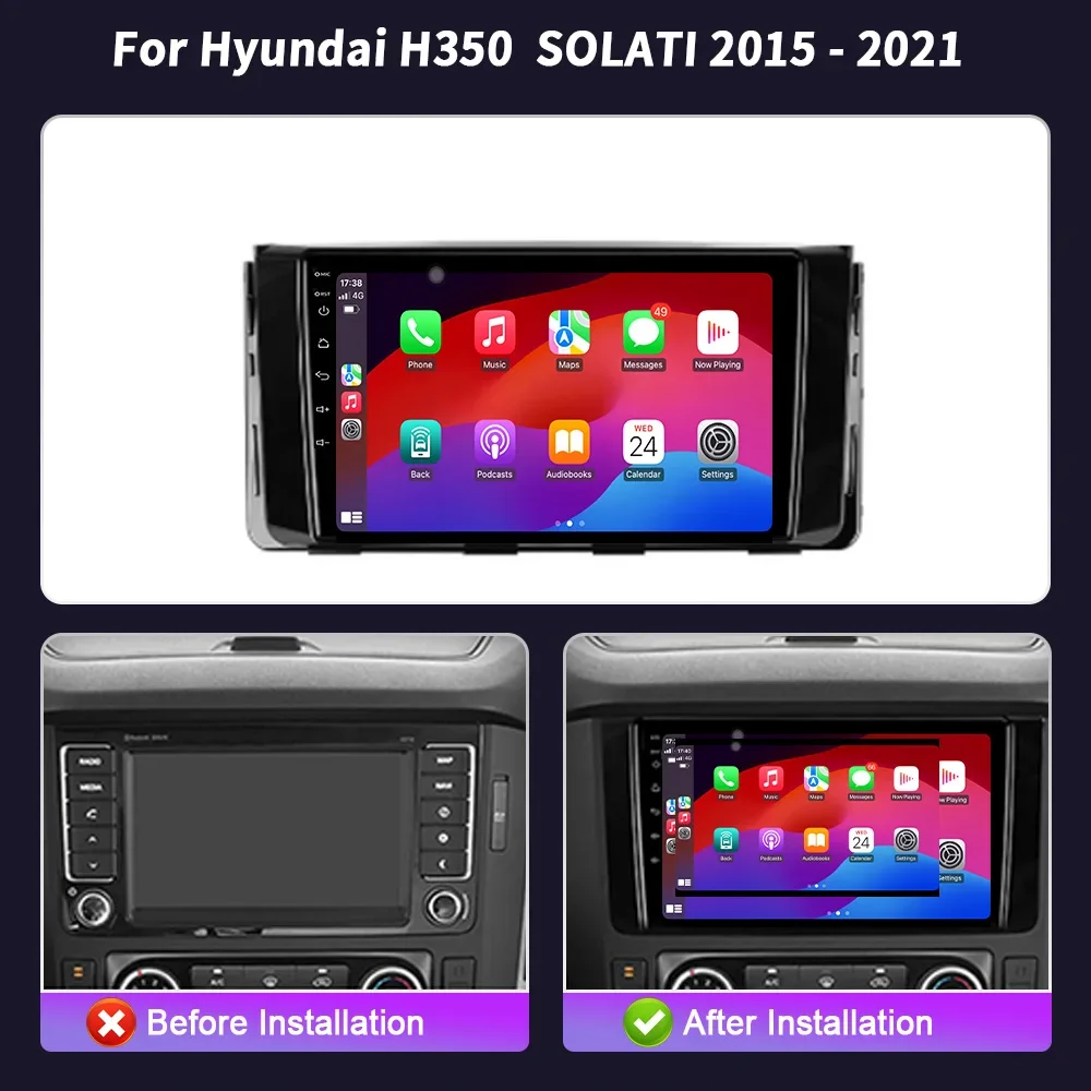 Android 14 For Hyundai H350  SOLATI 2015-2021 2DIN Car Radio Navigation GPS WIFI Multimedia Wireless Carplay Stereo Screen 4G