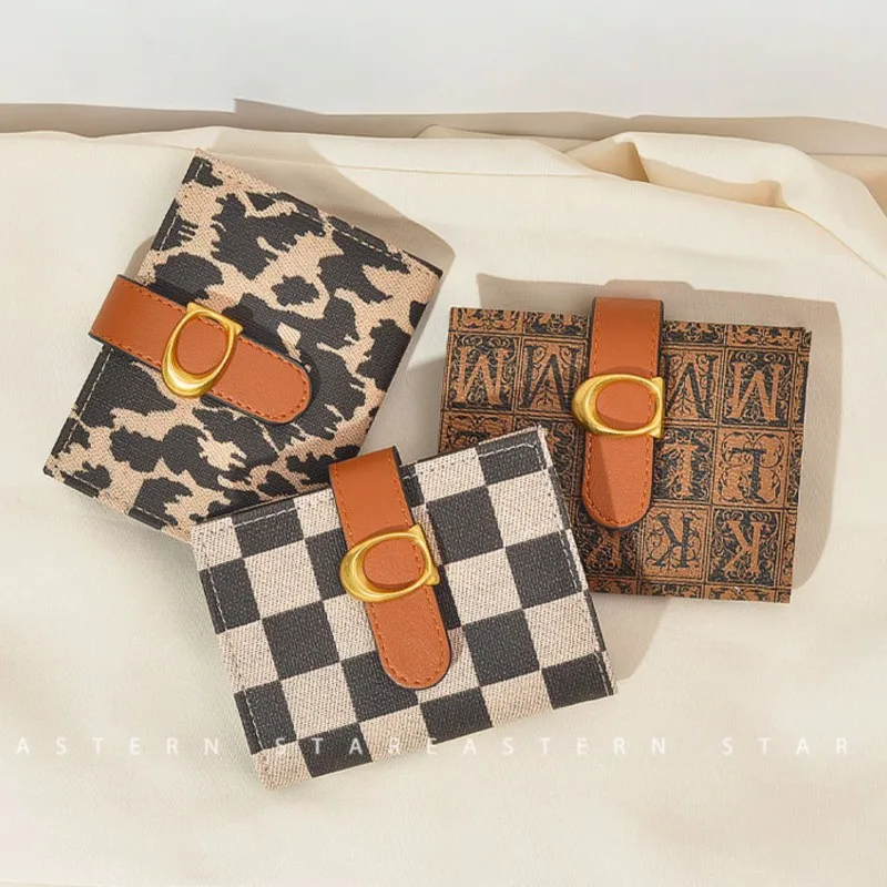 

Модный женский складной кошелек в стиле ретро, держатель для удостоверений личности с несколькими слотами, защитный чехол для карт, женский кошелек для монет