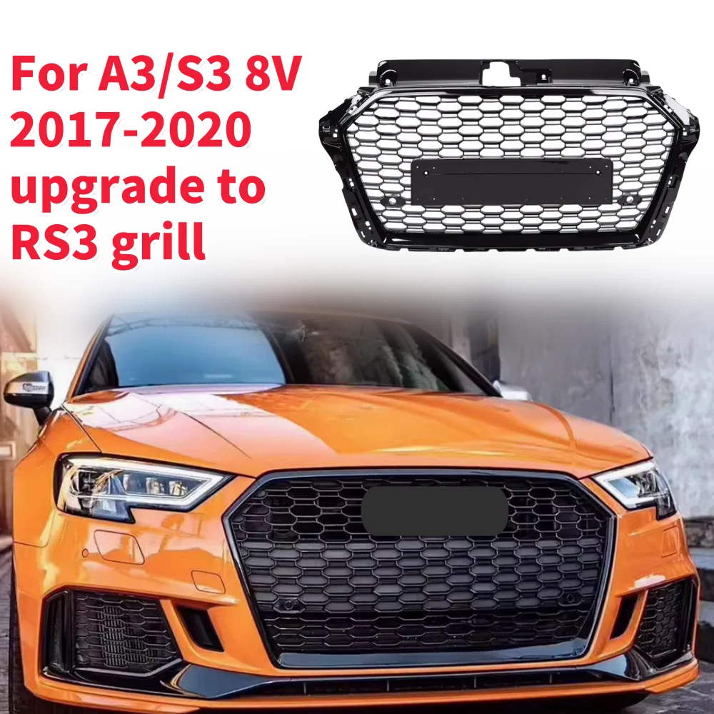 

Racing Grills Front Hood Grille Car Front Bumper Grill Center Grille for RS3 Grill for A3/S3 8V 2017-2020