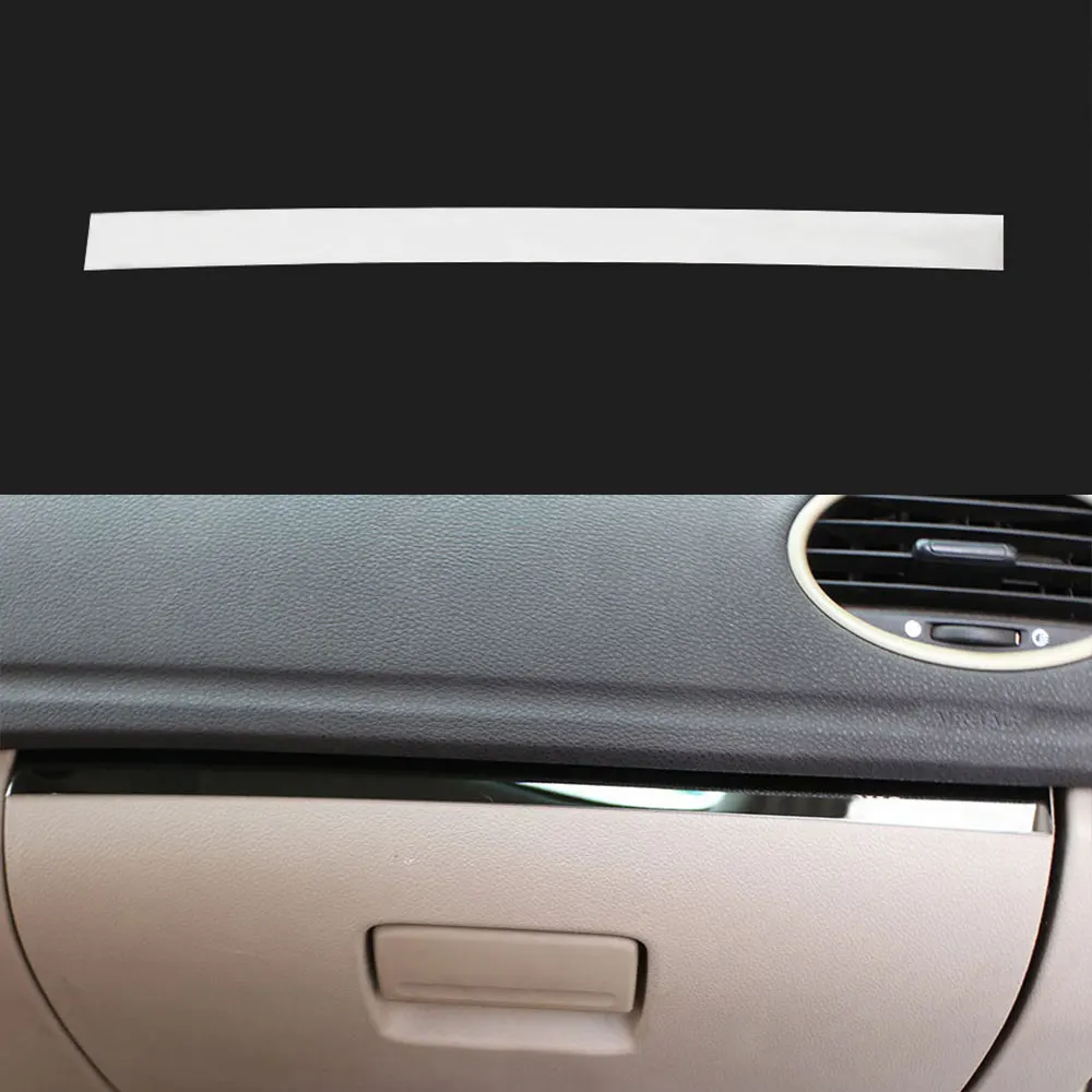 For Ford Focus 2 MK2 2005 - 2011 LHD Glove Box Copilot Storage Sequins Sticker Stainless Steel Trim Car Interior Accessories