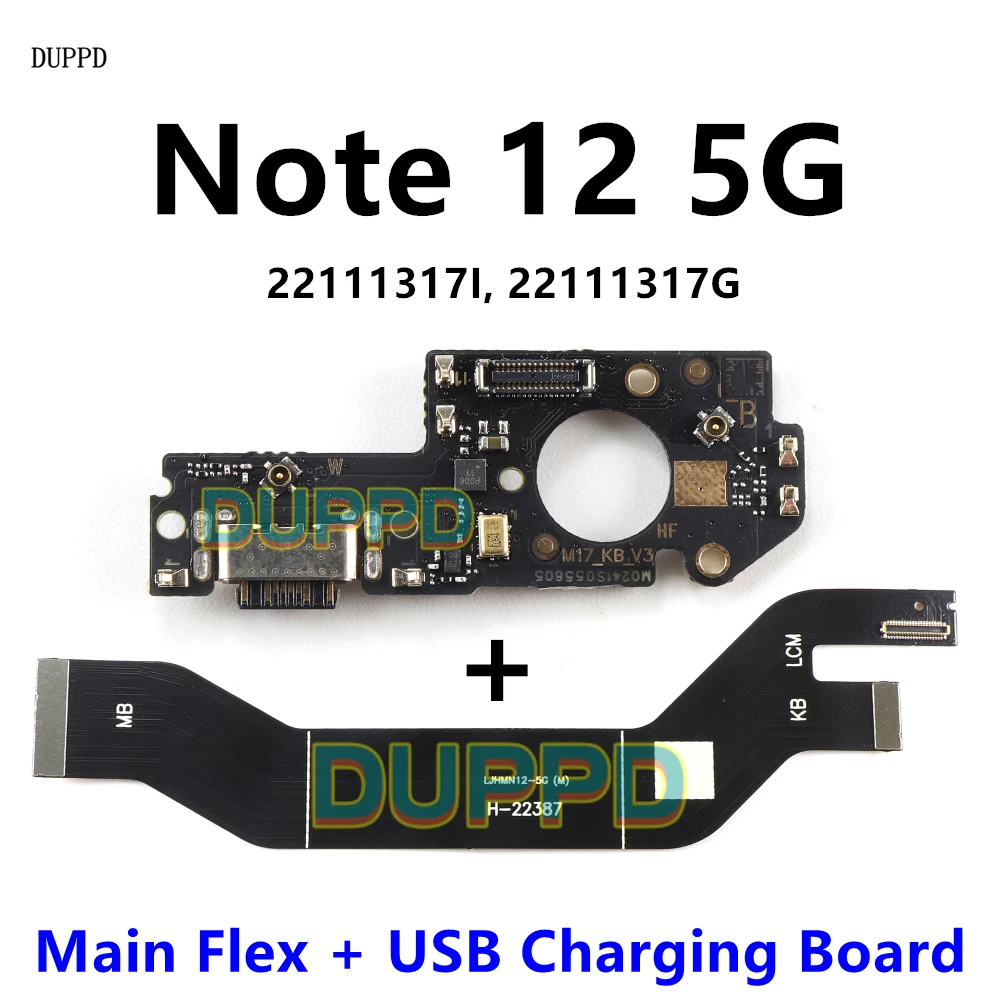 

For Xiaomi Redmi Note 12 5G USB Charging Board Microphone Charging Port Dock Board Connector Main Motherboard Flex Cable Note12