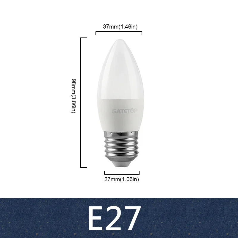 8pcs E27 E14 B22 Led Bulb AC 220V C37 Candle Lamp Energy Saving 3000K 6000K 3W 5W 6W 7W Chandelier Light for Home Decoration, image 9