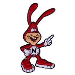 Avoid X The Noid Dominos Pizza Mascot Enamel Pin Rabbit Ear Bodysuit Character Brooch Badge jewelry Gift