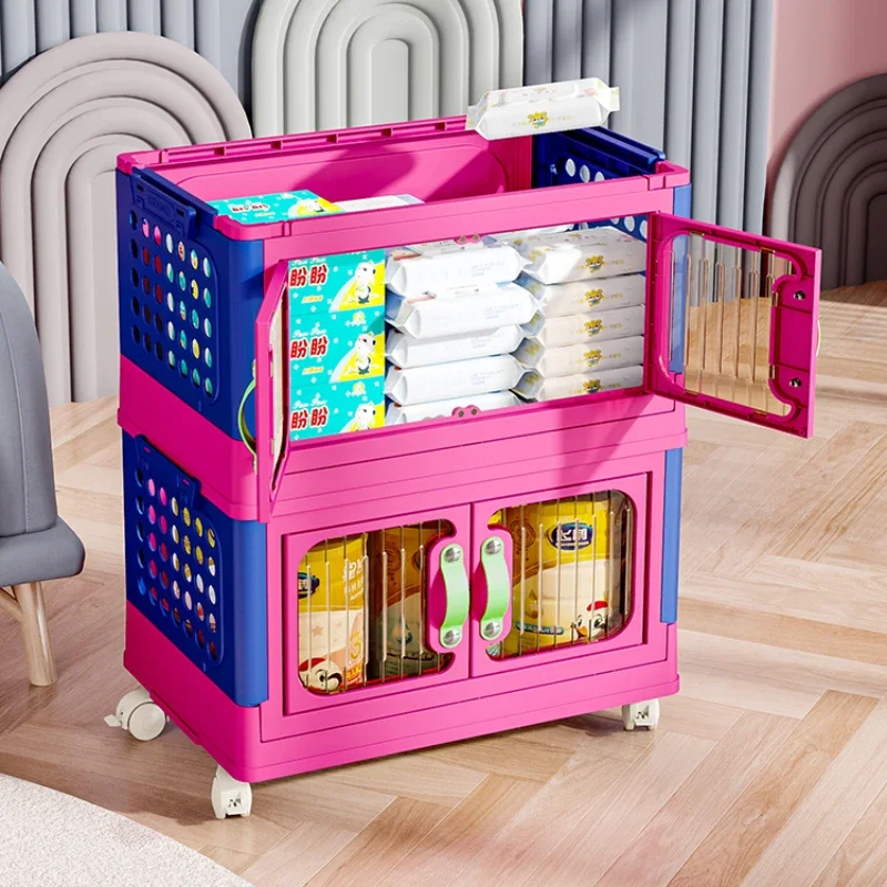 Collapsible trolleys, shelves, dopamine storage cabinets, household baby children's wardrobes, snacks, storage furniture