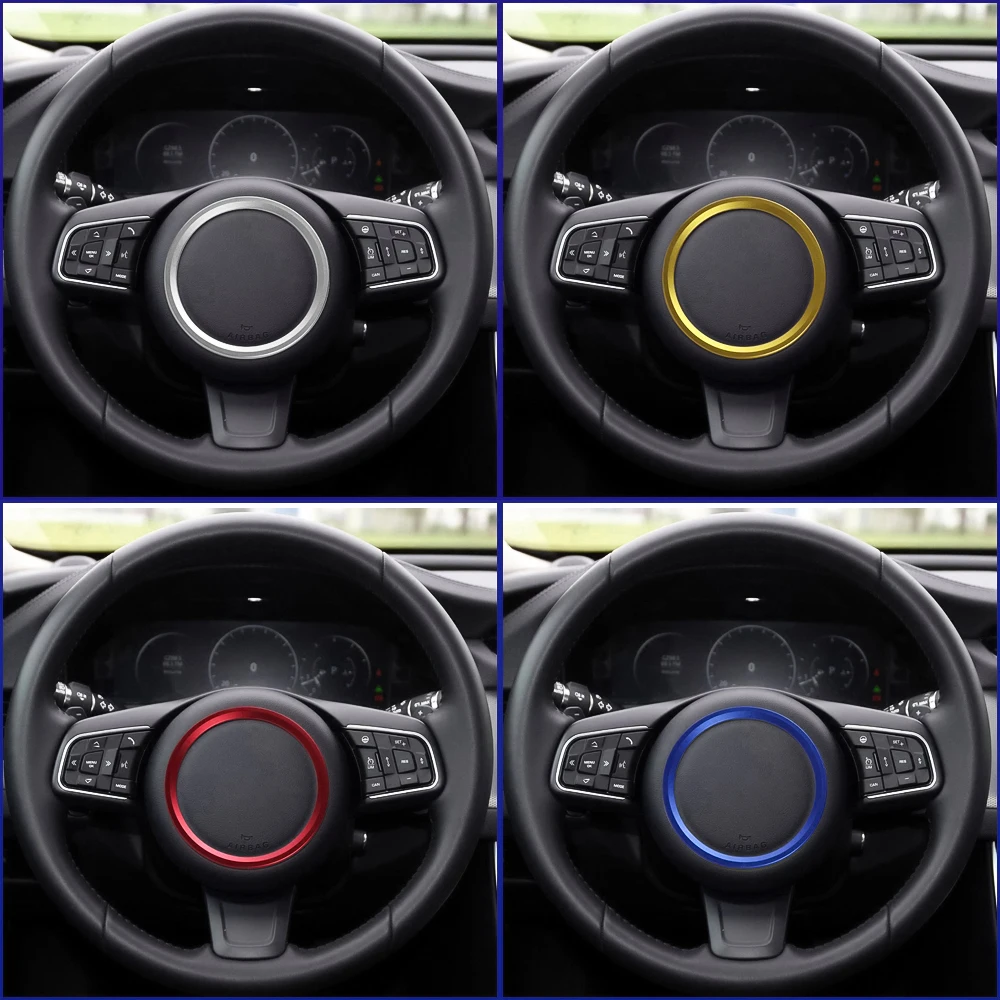 12.2cm Car Steering Wheel Sticker Ring For Jaguar XFL XEL F-PACE E-PACE Car Styling Steering Wheel Ring Decals Jaguar Sticker