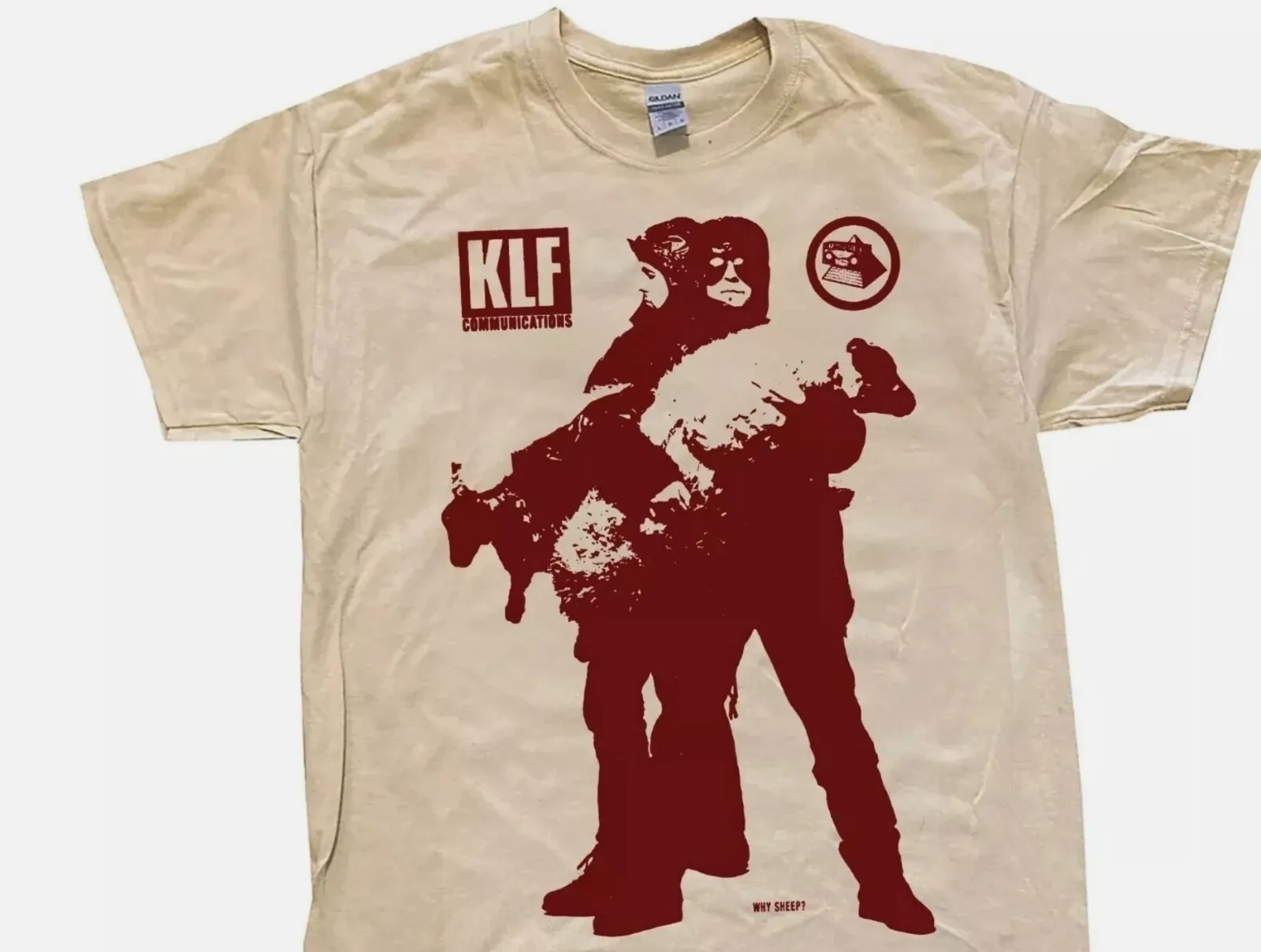 the KLF 'Why Sheep Sand Color T Shirt Full Size S-5XL
